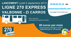 Ligne  270 Express Valbonne-Carros